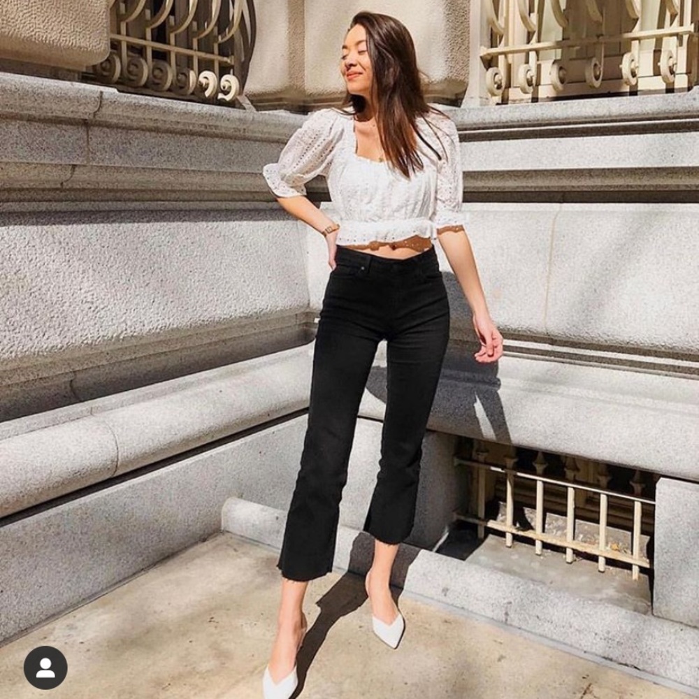 JUSTBLACK cropped kick flare denim jeans 25